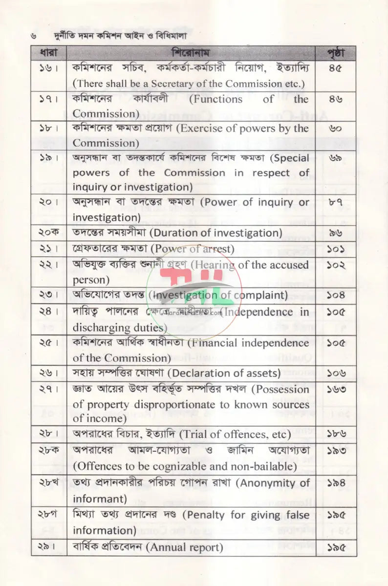 দুর্নীতি দমন কমিশন আইন ও বিধিমালা Law Books