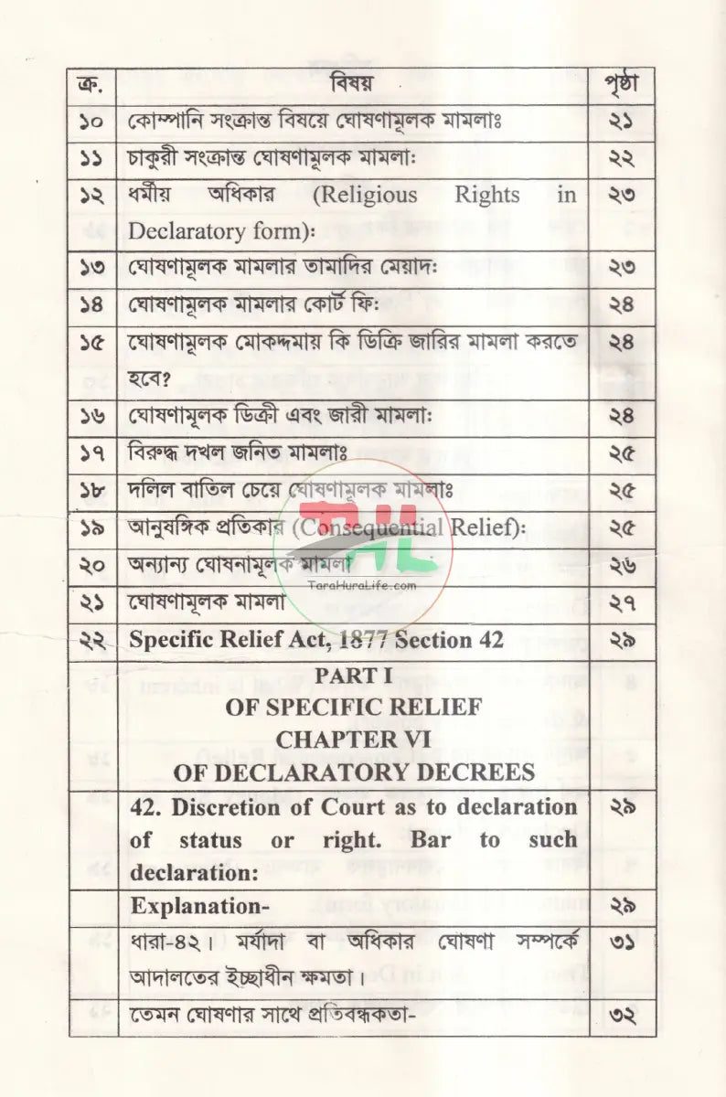 ঘোষণামূলক মামলা Law Books
