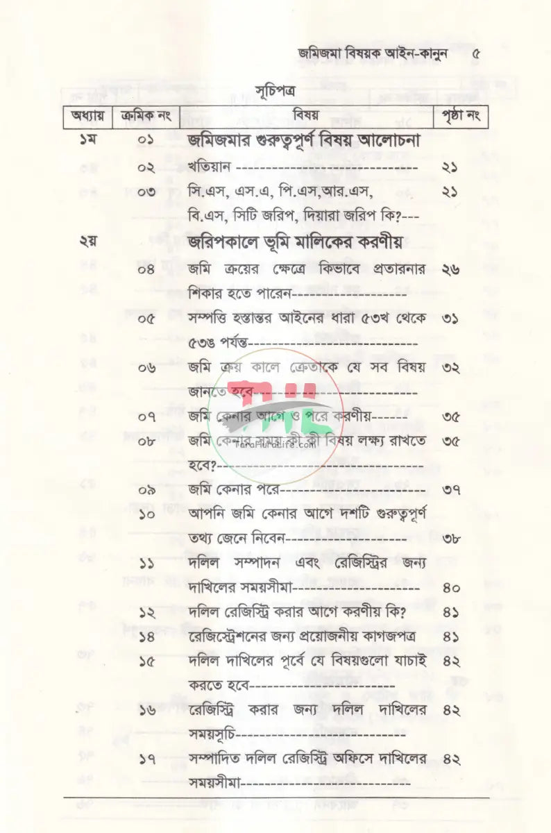 জমিজমা বিষয়ক আইন কানুন Law Books
