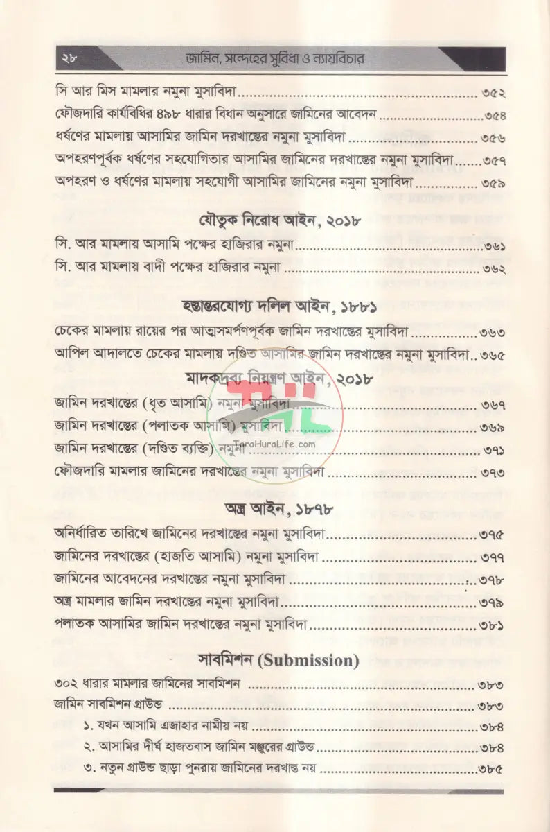 জামিন,সন্দেহের সুবিধা ও ন্যায়বিচার কেস রাফারেন্স,ড্রাফটিং,সাবমিসন Law Books