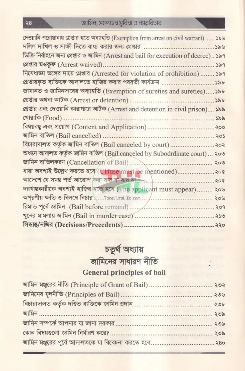 জামিন,সন্দেহের সুবিধা ও ন্যায়বিচার কেস রাফারেন্স,ড্রাফটিং,সাবমিসন Law Books