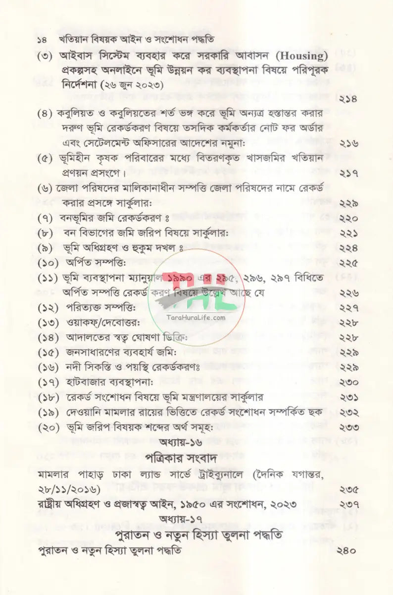 খতিয়ান বিষয়ক আইন ও সংশোধন পদ্ধতি Law Books