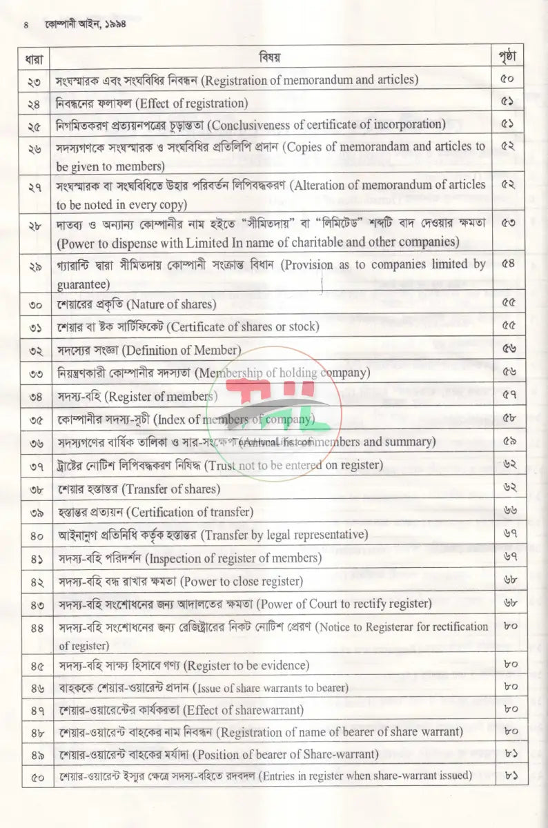 কোম্পানী আইন Law Books