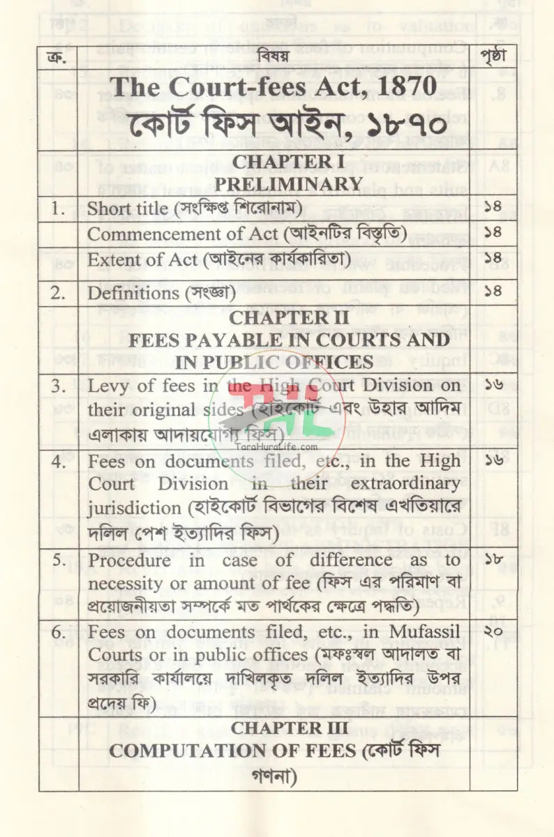 কোর্ট ফিস আইন ও মামলা মূল্যায়ন আইন Law Books