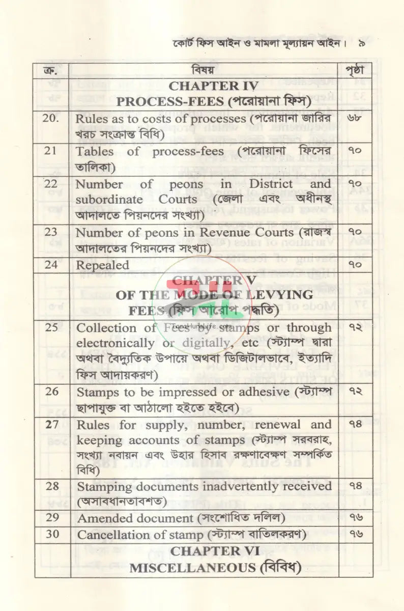 কোর্ট ফিস আইন ও মামলা মূল্যায়ন আইন Law Books