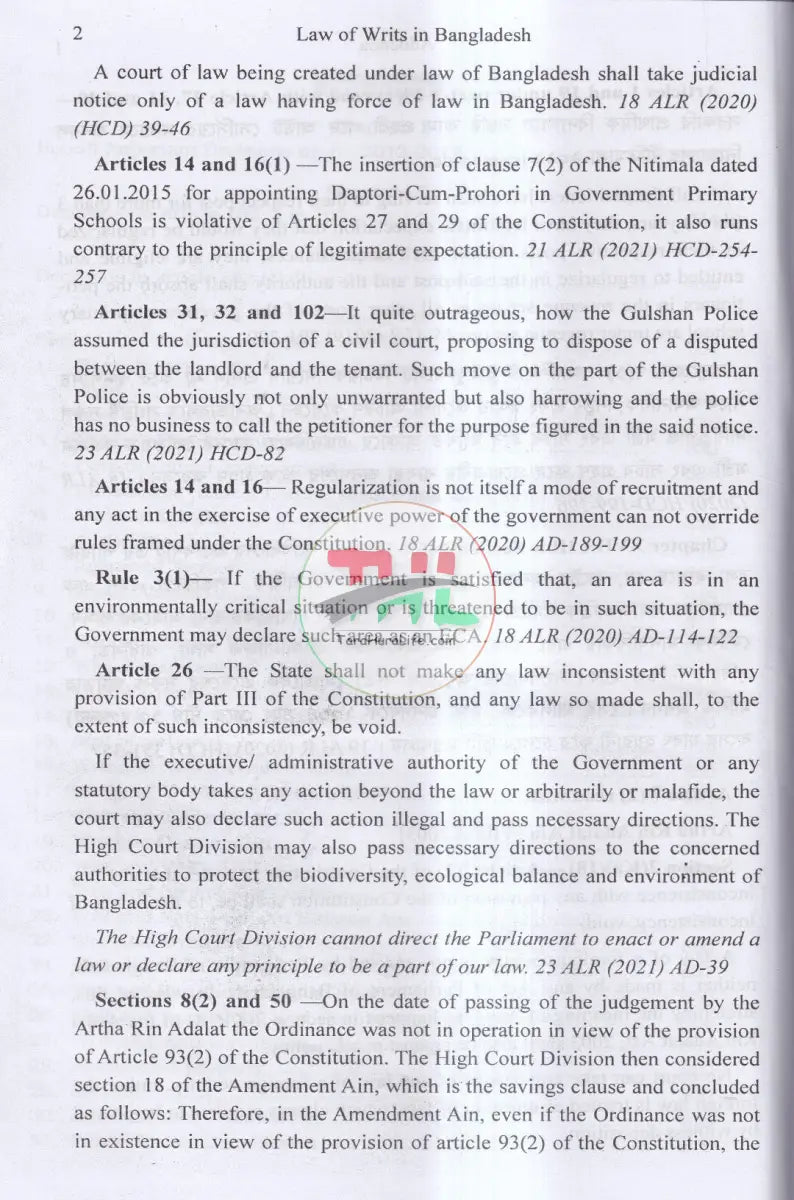 LAW OF WRITS IN BANGLADESH Law Books