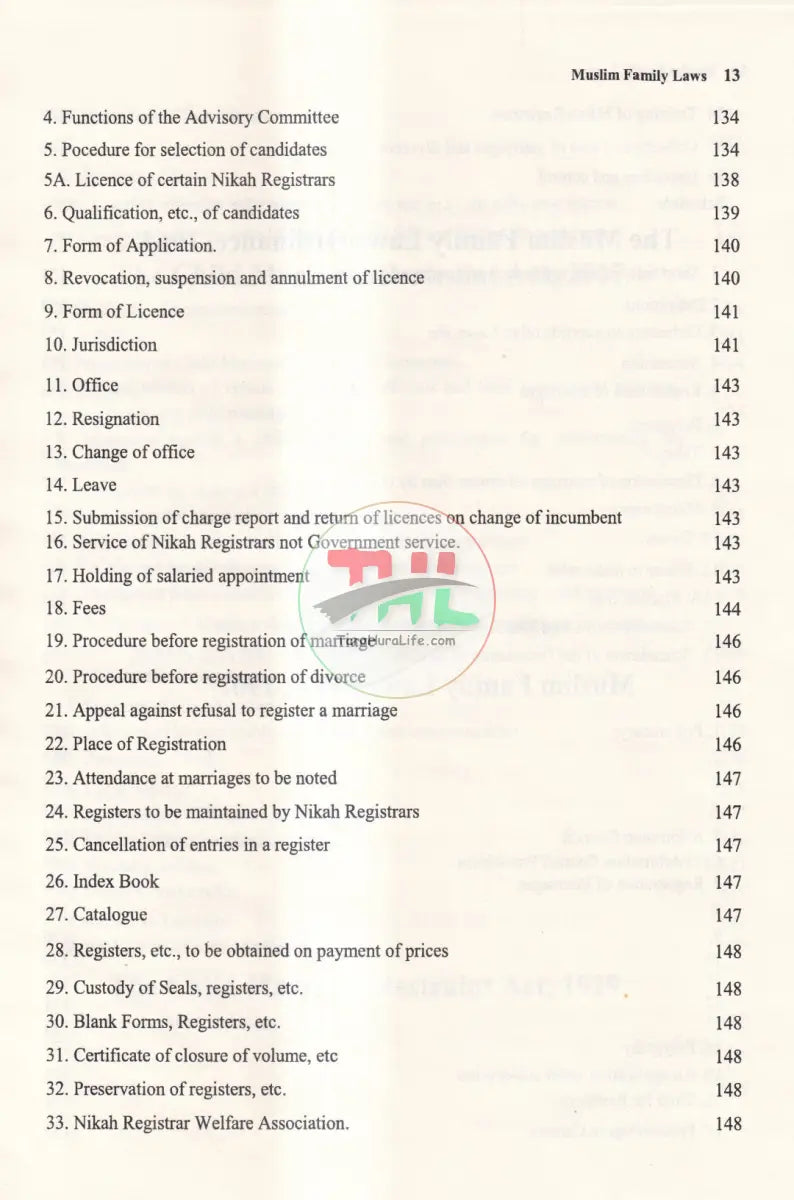 MUSLIM FAMILY LAWS Law Books