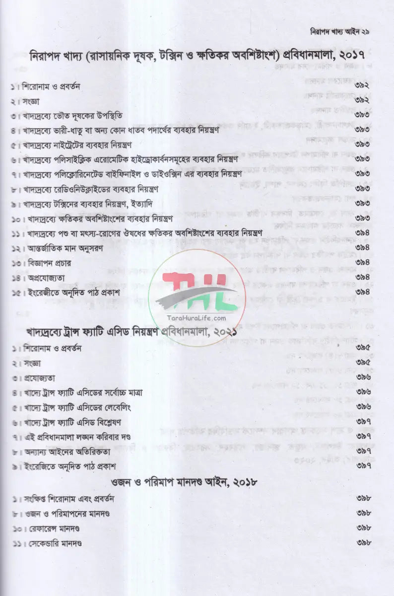 নিরাপদ খাদ্য আইন Law Books