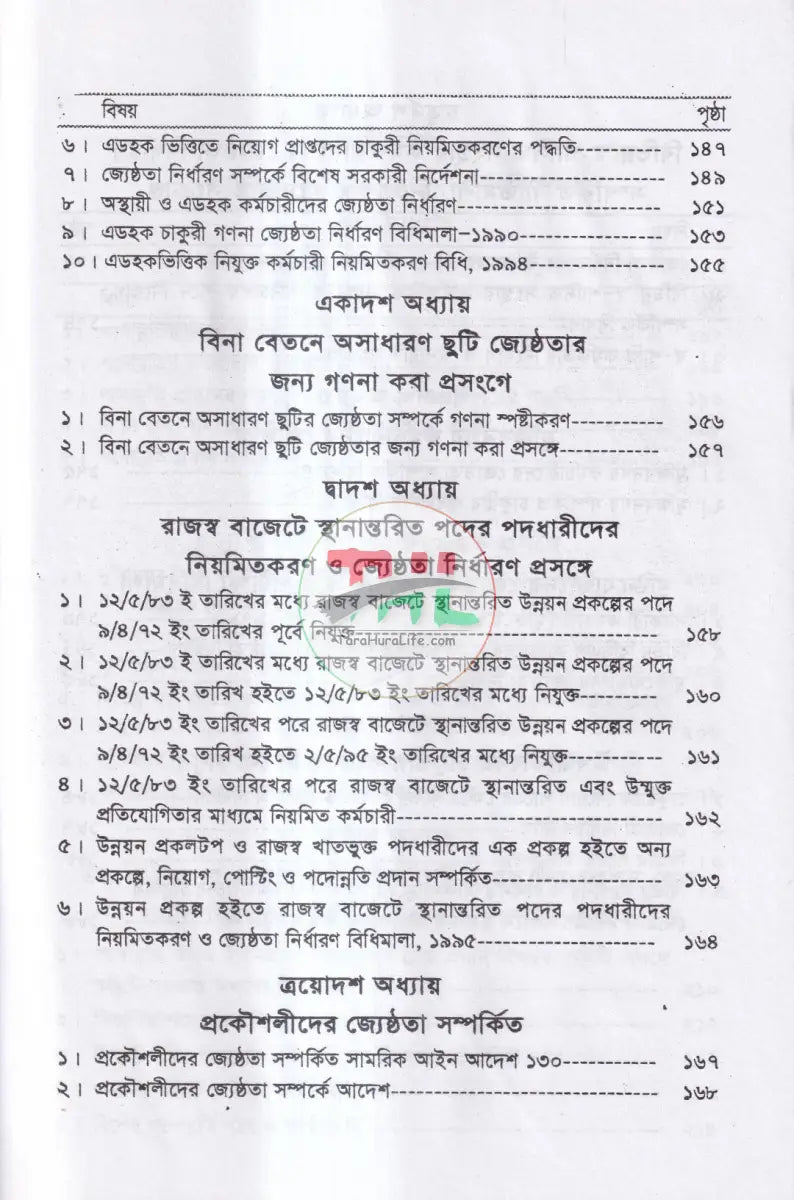 নিয়োগ জ্যেষ্ঠতা ও পদোন্নতির বিধিমালা Law Books