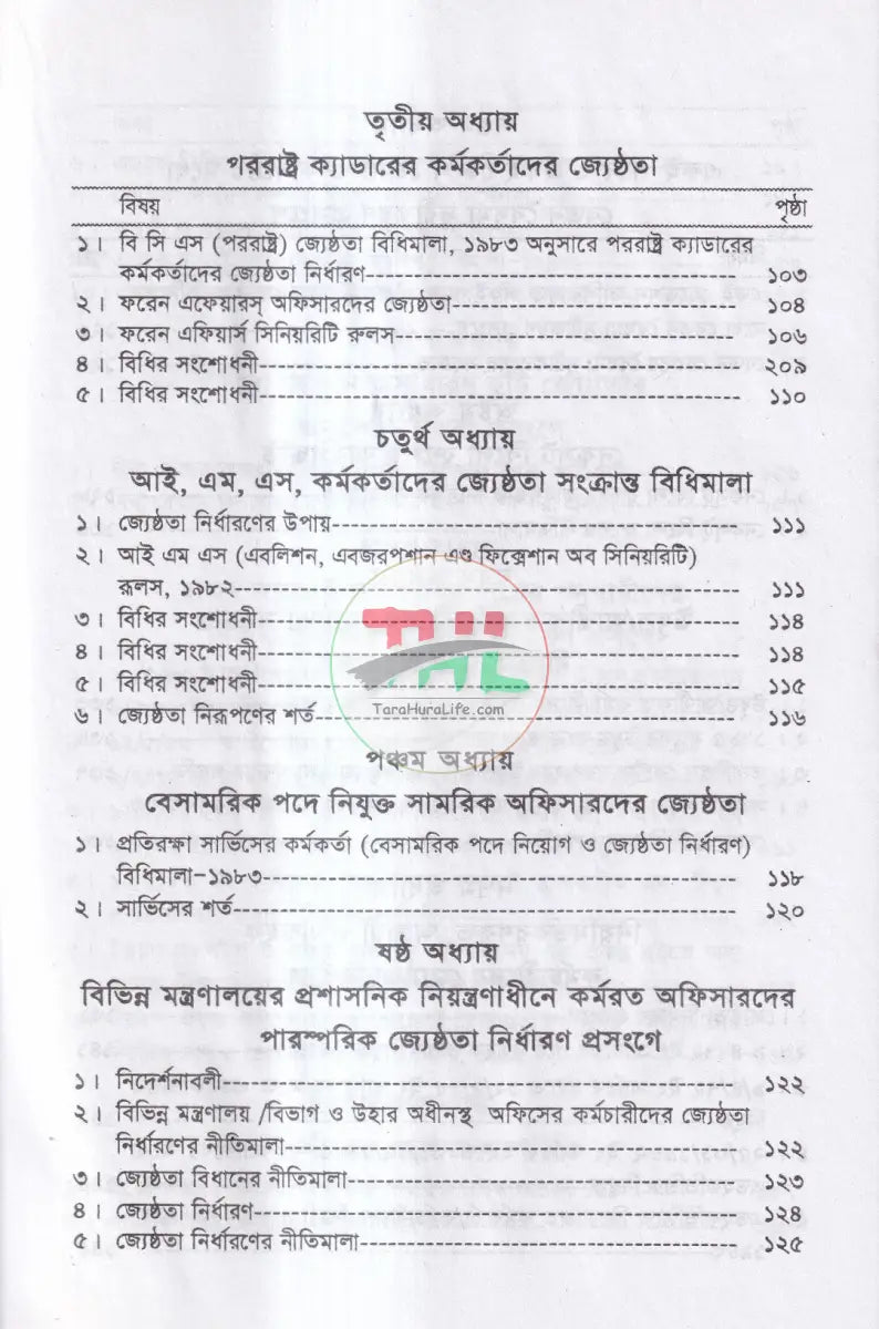 নিয়োগ জ্যেষ্ঠতা ও পদোন্নতির বিধিমালা Law Books