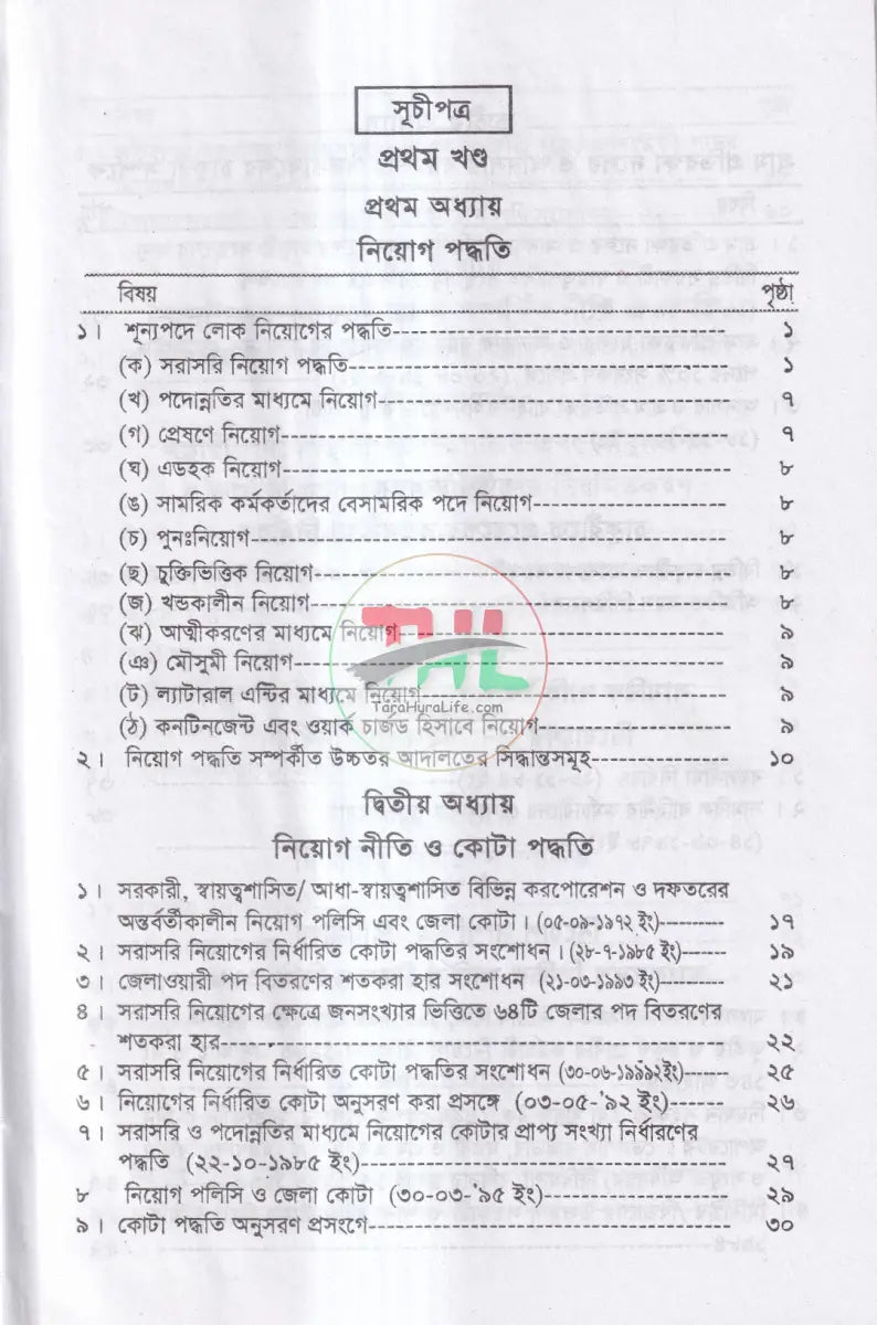 নিয়োগ জ্যেষ্ঠতা ও পদোন্নতির বিধিমালা Law Books