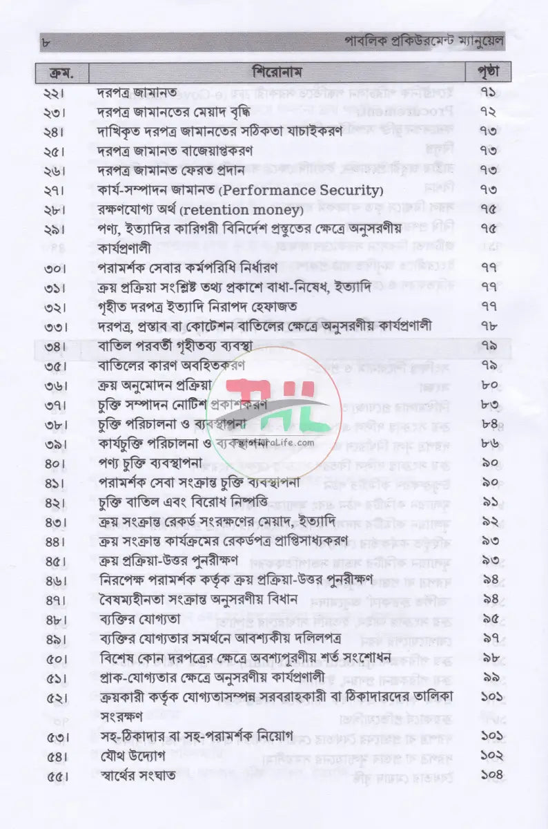 পাবলিক প্রকিউরমেন্ট ম্যানুয়েল Law Books