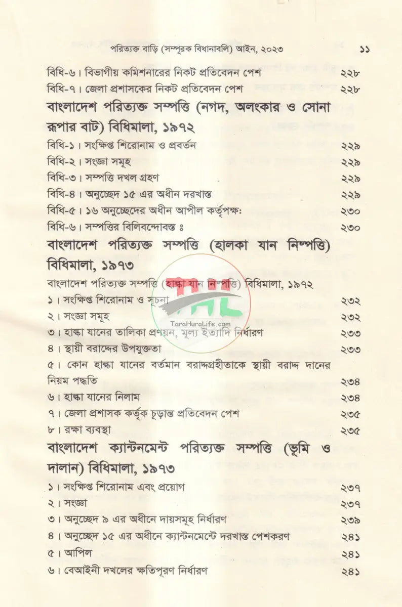 পরিত্যক্ত সম্পত্তি বাড়ি(সম্পূরক বিধানাবলী) Law Books