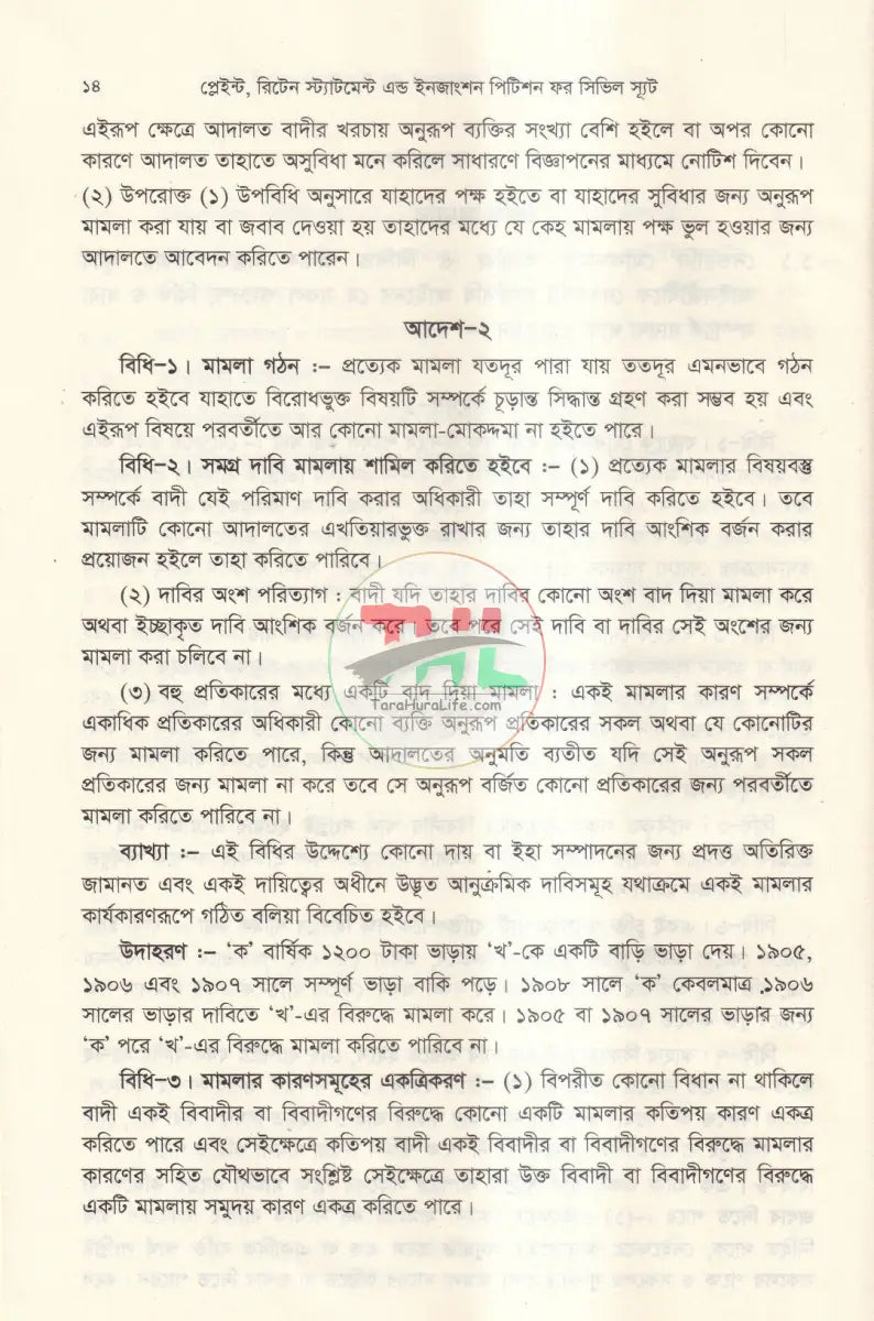 প্লেইন্ট,রিটেন স্ট্যাটমেন্ট এন্ড ইনজাংশন পিটিশন ফর সিভিল স্যুট Law Books