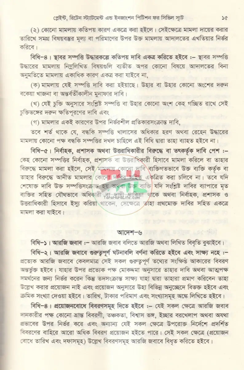 প্লেইন্ট,রিটেন স্ট্যাটমেন্ট এন্ড ইনজাংশন পিটিশন ফর সিভিল স্যুট Law Books