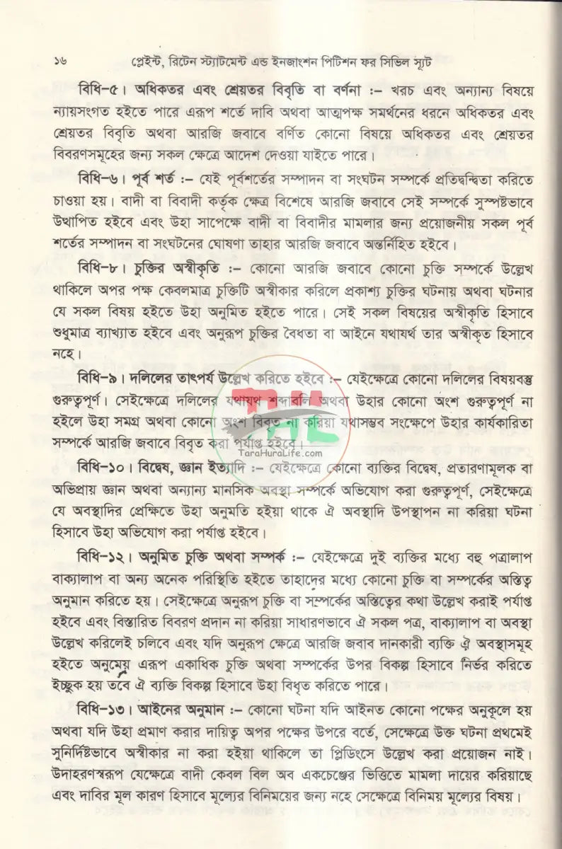 প্লেইন্ট,রিটেন স্ট্যাটমেন্ট এন্ড ইনজাংশন পিটিশন ফর সিভিল স্যুট Law Books