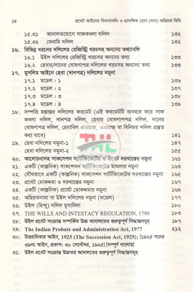 প্রবেট আইনের বিধানাবলি ও প্রাসঙ্গিক হেবা (দান) অছিয়ত বিধি Law Books