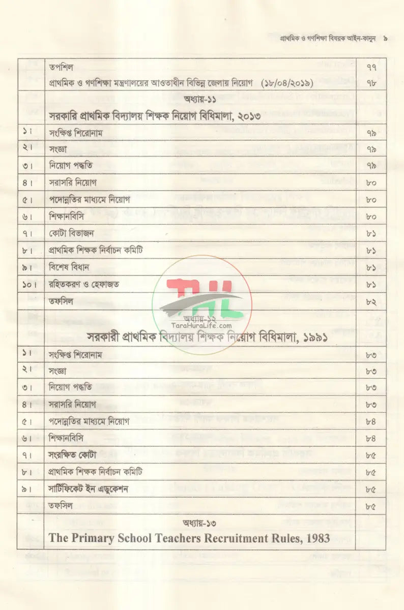 প্রাথমিক ও গণশিক্ষা বিষয়ক আইন কানুন Law Books