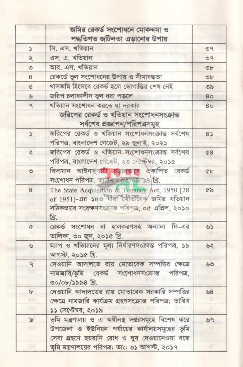 রেকর্ড সংশোধনী মামলা ও খাতিয়ানে ভুল সংশোধন পদ্ধতি তৎসহ Law Books
