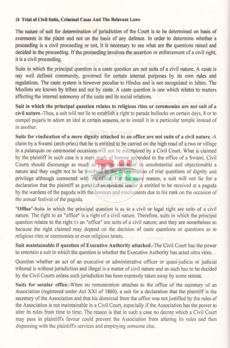 RIAL OF CIVIL SUITS CRIMINAL CASES AND THE RELEVANT LAWS Law Books