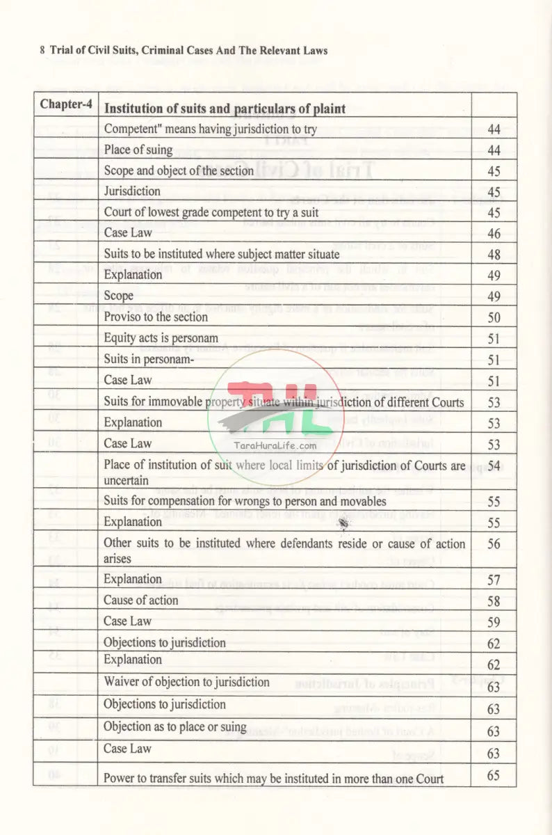 RIAL OF CIVIL SUITS CRIMINAL CASES AND THE RELEVANT LAWS Law Books