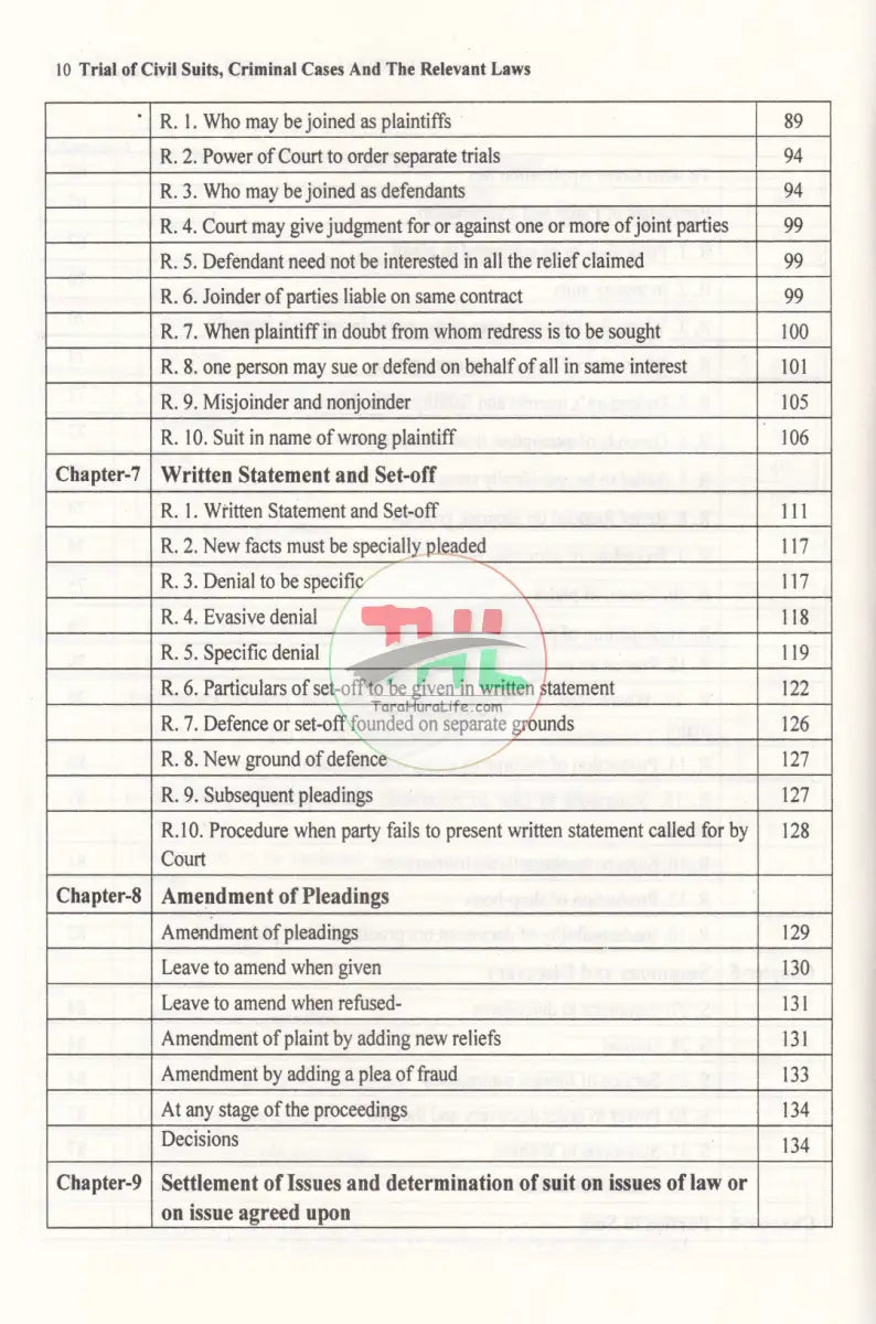 RIAL OF CIVIL SUITS CRIMINAL CASES AND THE RELEVANT LAWS Law Books