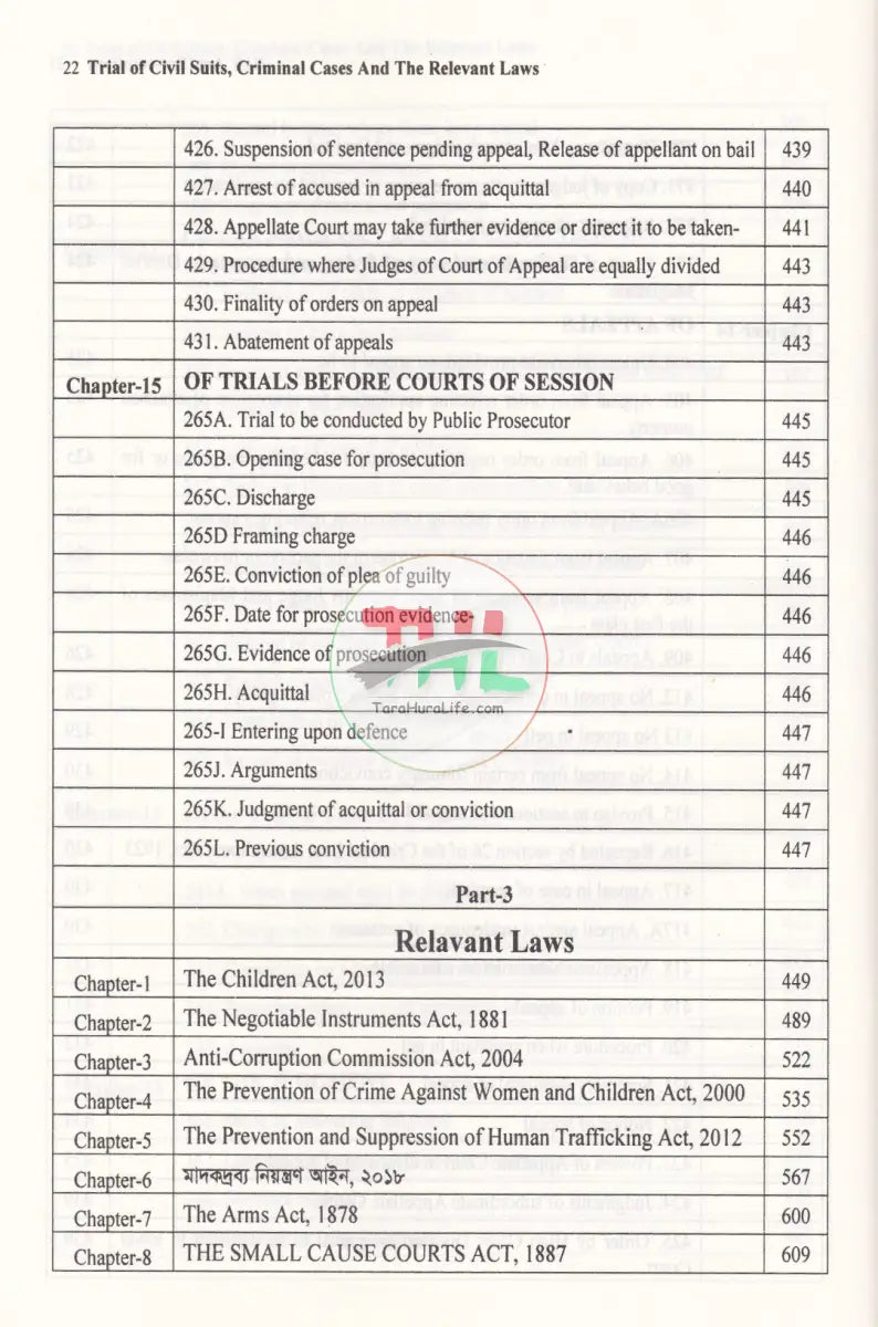 RIAL OF CIVIL SUITS CRIMINAL CASES AND THE RELEVANT LAWS Law Books