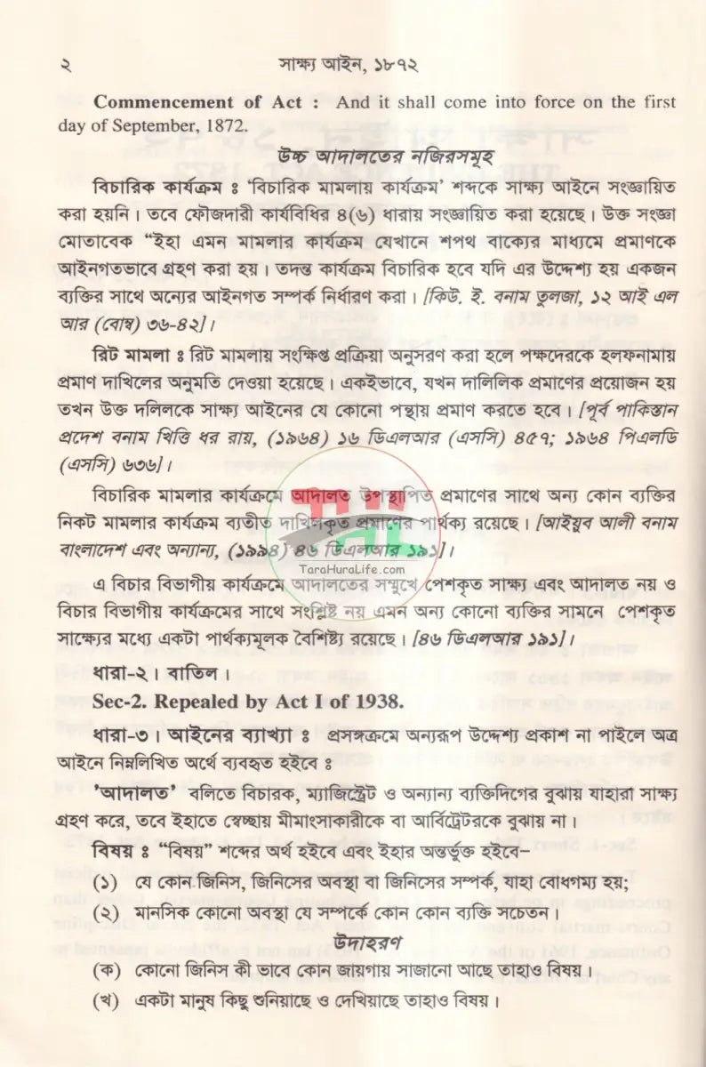 সাক্ষ্য আইন Law Books