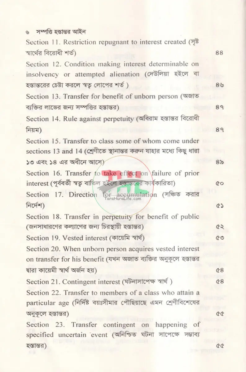 সম্পত্তি হস্তান্তর আইন Law Books
