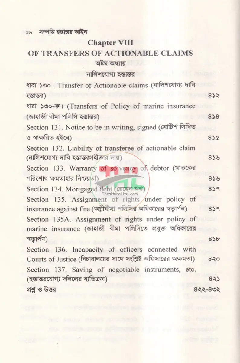 সম্পত্তি হস্তান্তর আইন Law Books