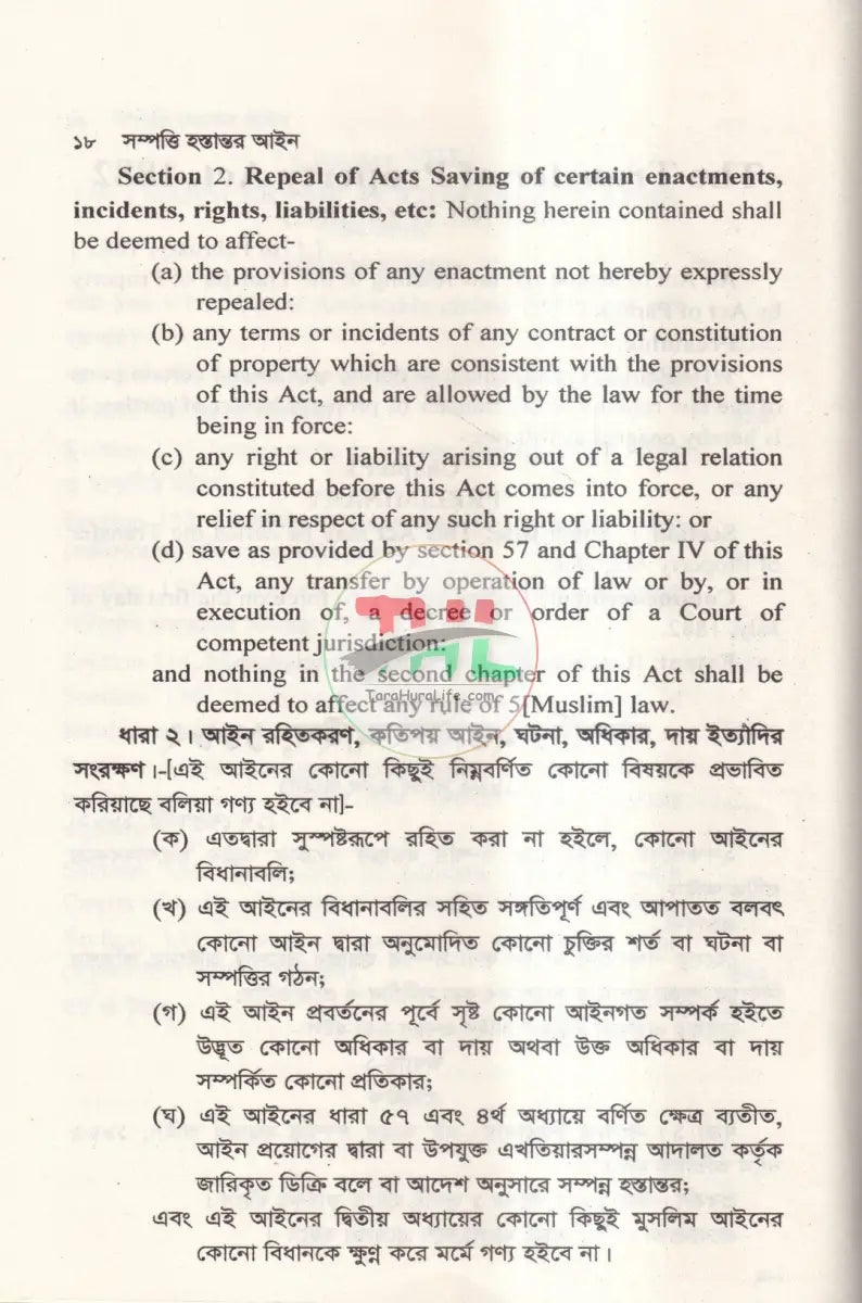 সম্পত্তি হস্তান্তর আইন Law Books