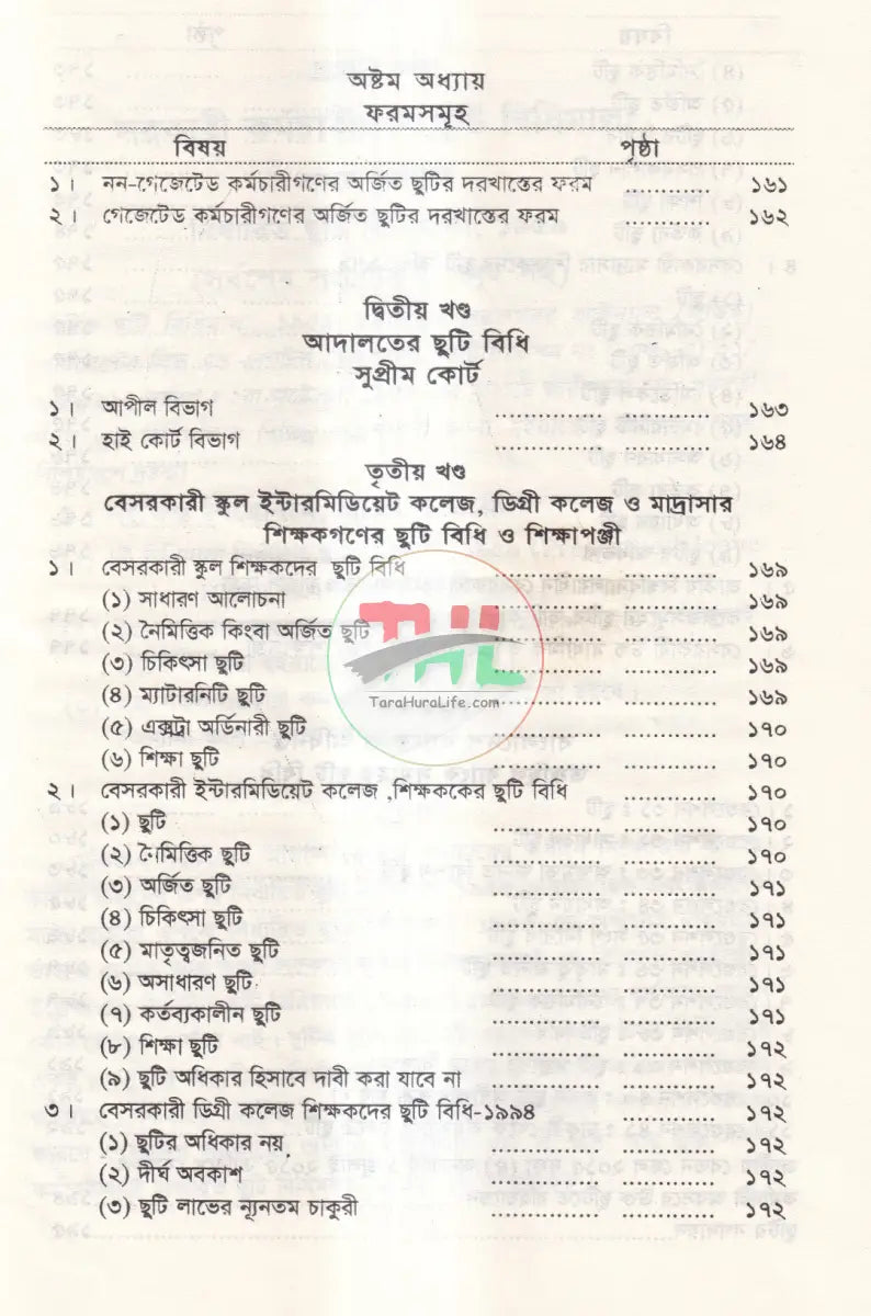 সরকারী অফিস আদালত,বে সরকারী শিক্ষা প্রতিষ্ঠান ও ব্যাংকের ছুটি বিধি Law Books