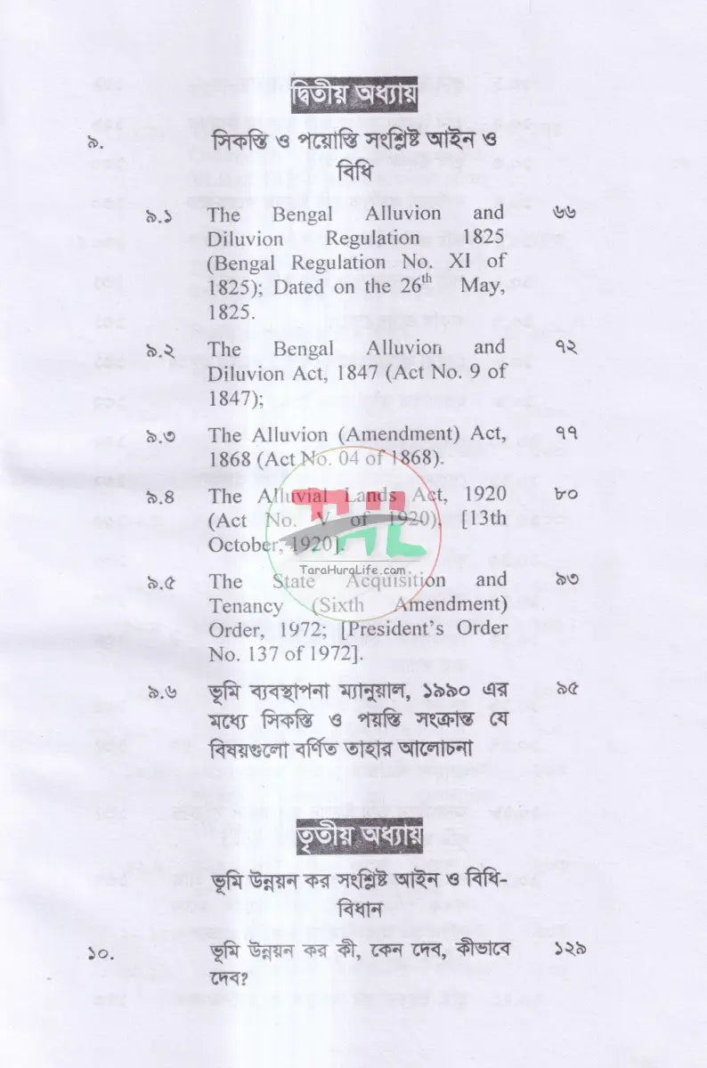 সিকস্তি ও পয়স্তি আইন এর বিধানাবলী Law Books