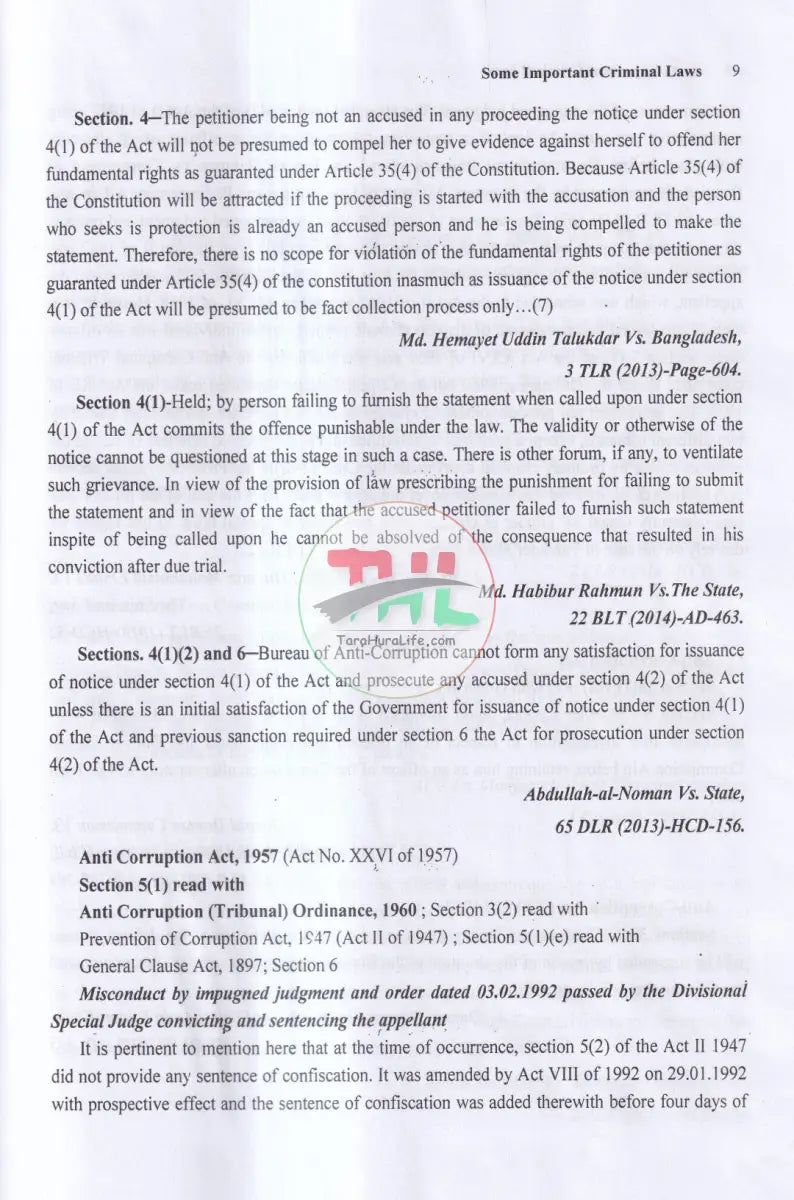 SOME IMPORTANT CRIMINAL LAWS Law Books