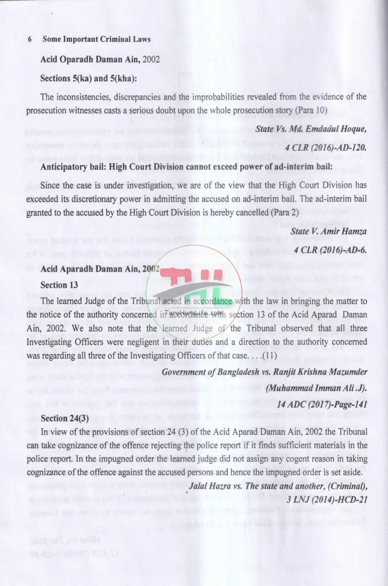 SOME IMPORTANT CRIMINAL LAWS Law Books