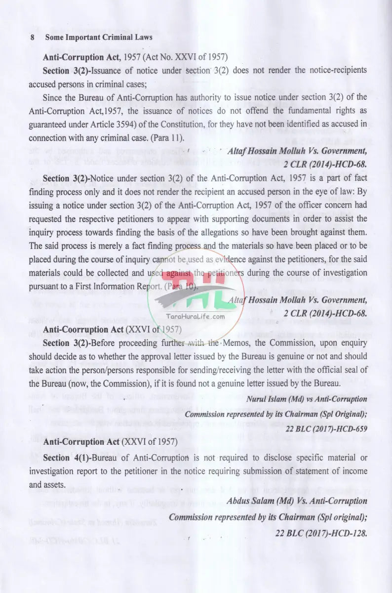 SOME IMPORTANT CRIMINAL LAWS Law Books