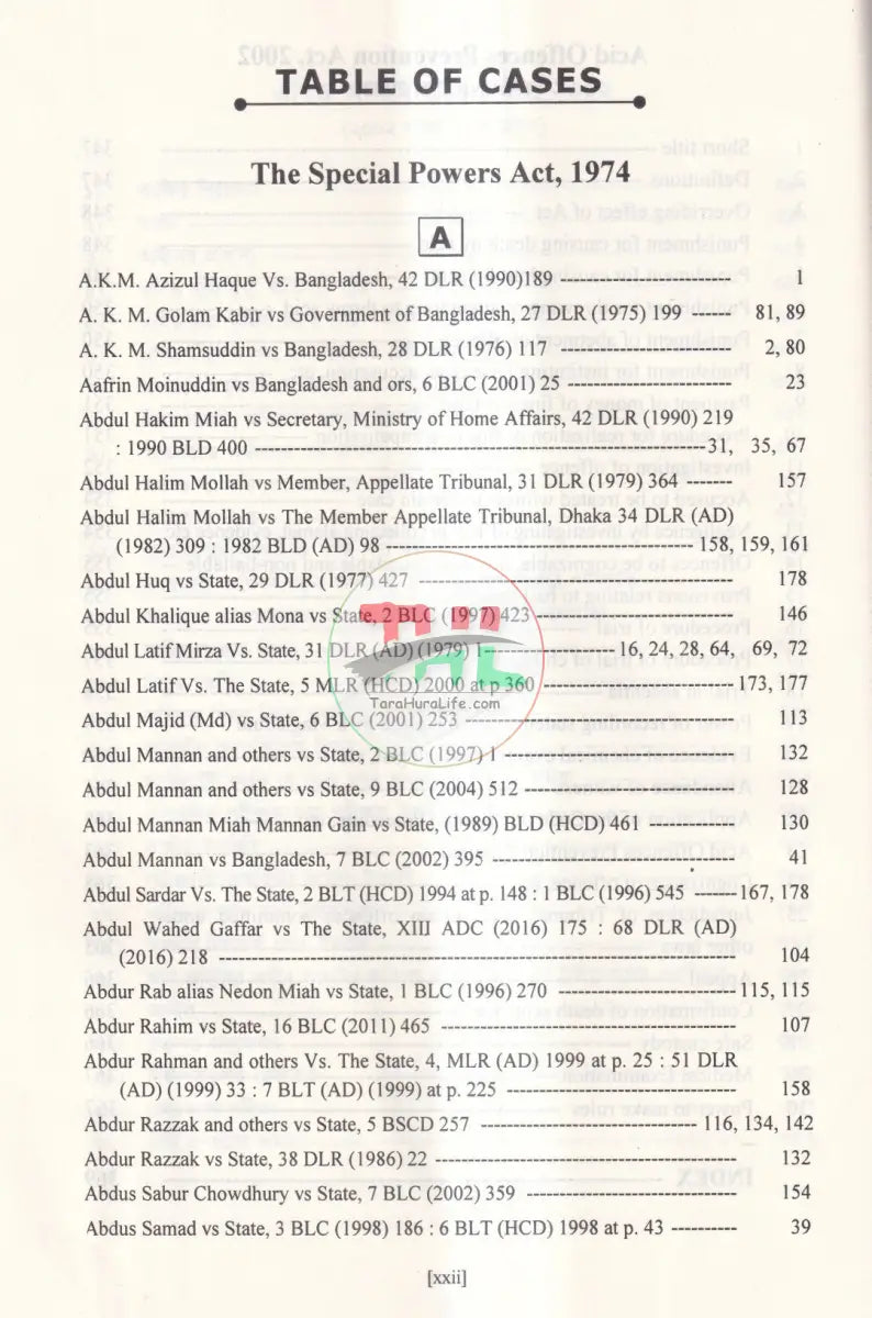 SPECIAL POWERS ACT With acid Offences Prevention Act Law Books