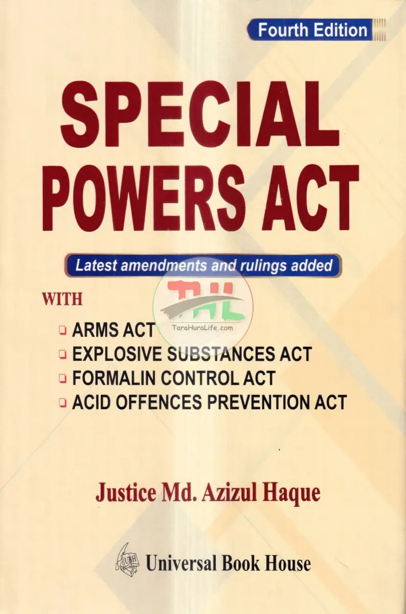 SPECIAL POWERS ACT With acid Offences Prevention Act Law Books