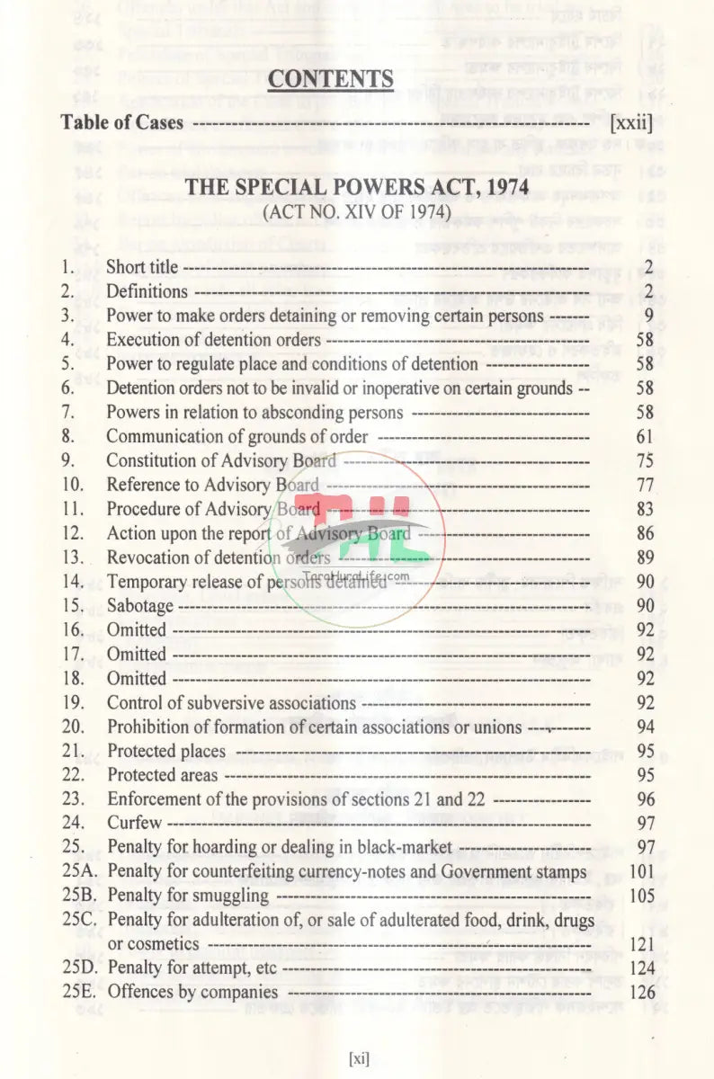 SPECIAL POWERS ACT With acid Offences Prevention Act Law Books