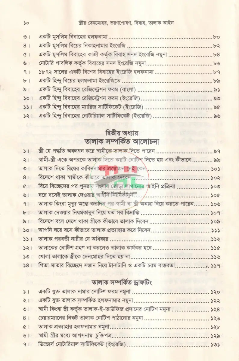 স্ত্রী দেনমোহর ভরণপোষণ খোরপোষ ও বিবাহ তালাক সম্পর্কিত আইন Law Books