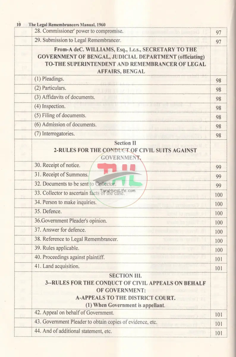 The legal Remembrancers Manual,1960 Law Books