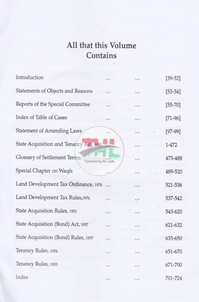 The State Acquisition and Tenancy Act,1950-DLR Law Books