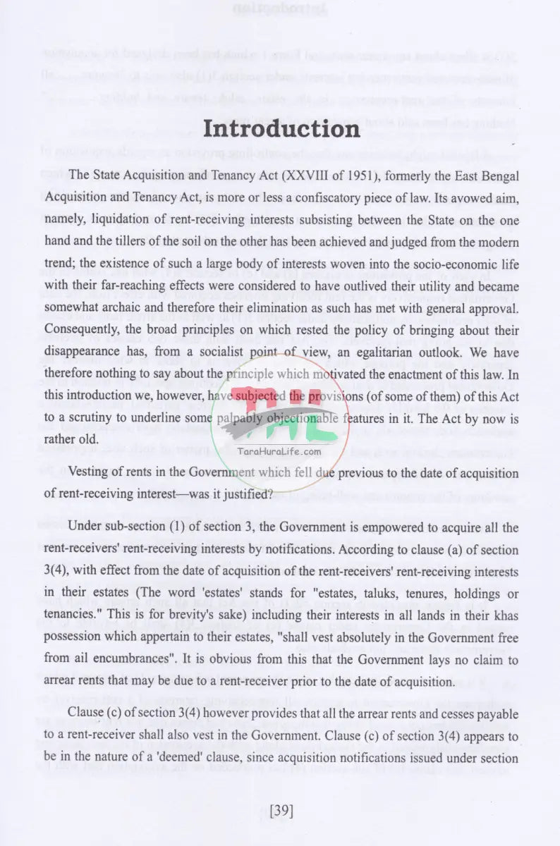 The State Acquisition and Tenancy Act,1950-DLR Law Books